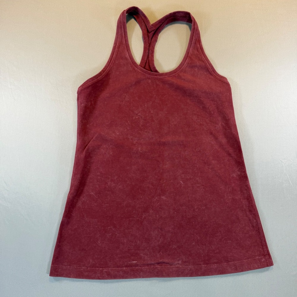 Lululemon Womens Burgundy Luon Racerback Athletic Yoga Tank Top 6‎ Athleisure